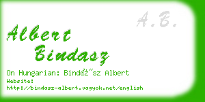 albert bindasz business card